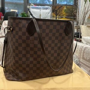Louis Vuitton Brown Damier Neverfull Tote Bag GM (large)